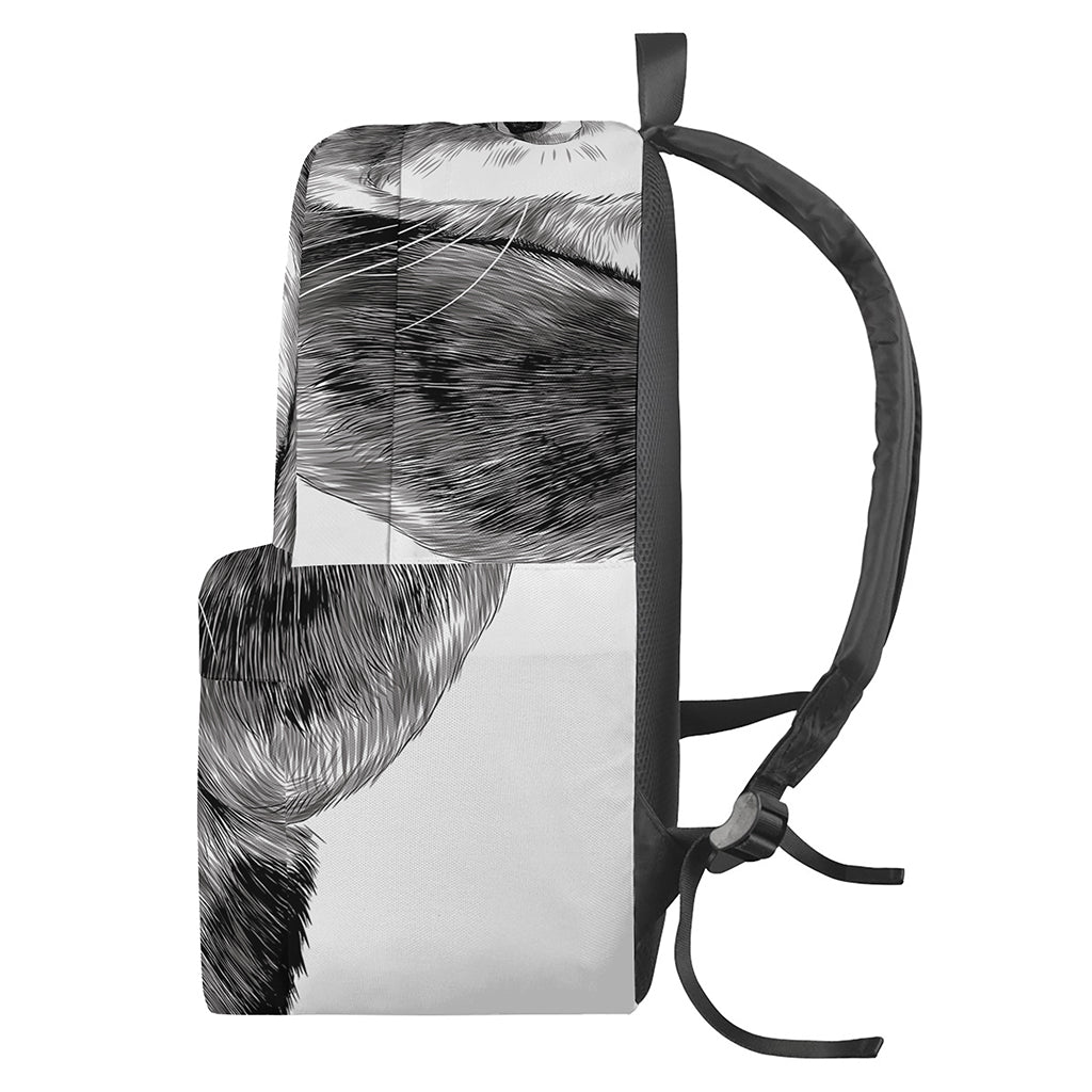 Black And White Drawing Beagle Print Backpack