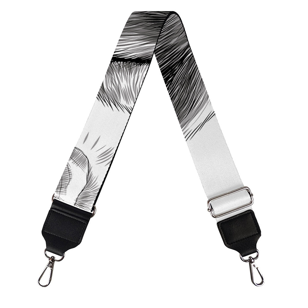 Black And White Drawing Beagle Print Bag Strap