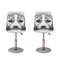 Black And White Drawing Beagle Print Bar Stool Covers