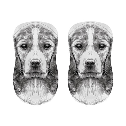 Black And White Drawing Beagle Print Bar Stool Covers