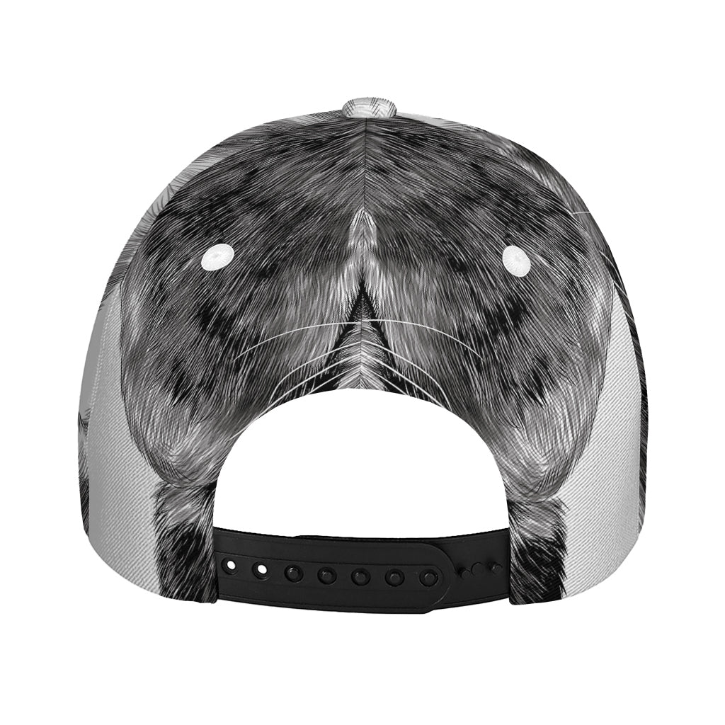 Black And White Drawing Beagle Print Baseball Cap