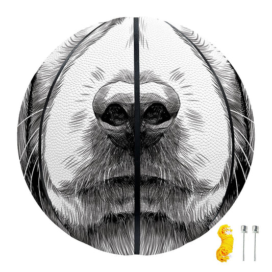 Black And White Drawing Beagle Print Basketball