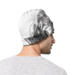 Black And White Drawing Beagle Print Beanie