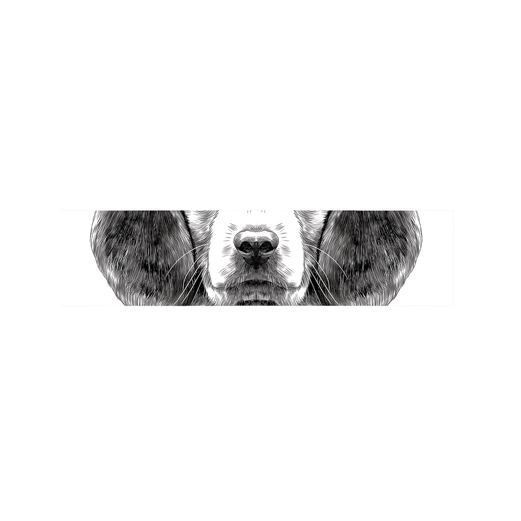 Black And White Drawing Beagle Print Bed Runner