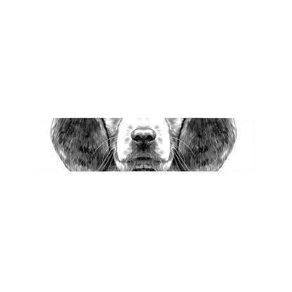 Black And White Drawing Beagle Print Bed Runner