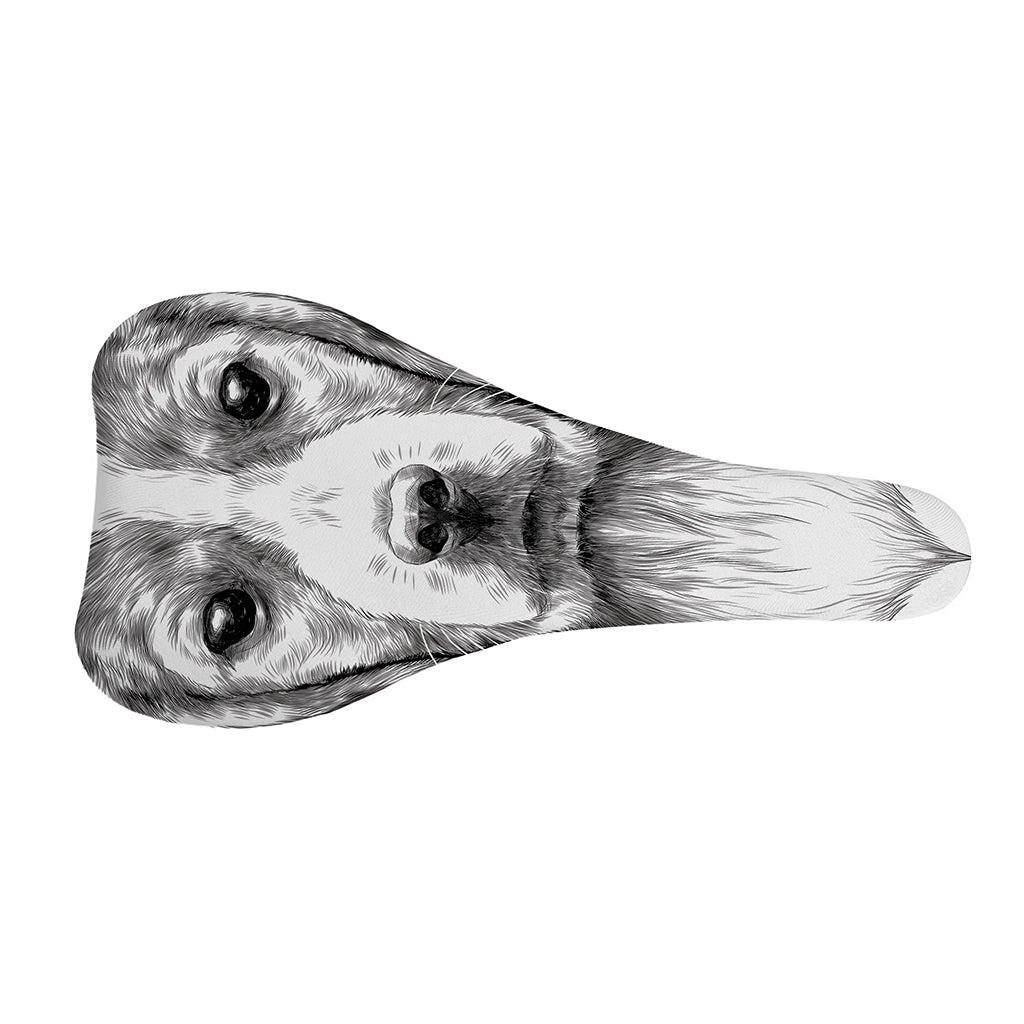 Black And White Drawing Beagle Print Bicycle Seat Cover