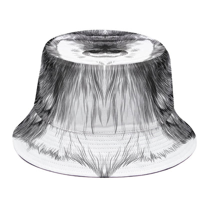 Black And White Drawing Beagle Print Bucket Hat