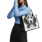 Black And White Drawing Beagle Print Canvas Tote Bag