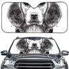 Black And White Drawing Beagle Print Car Windshield Sun Shade