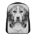 Black And White Drawing Beagle Print Casual Backpack