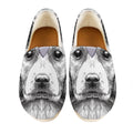 Black And White Drawing Beagle Print Casual Shoes