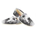 Black And White Drawing Beagle Print Casual Shoes