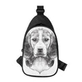 Black And White Drawing Beagle Print Sling Bag
