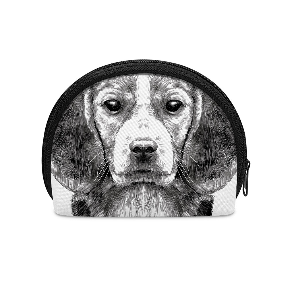 Black And White Drawing Beagle Print Coin Purse