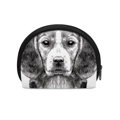 Black And White Drawing Beagle Print Coin Purse