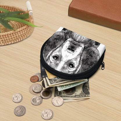 Black And White Drawing Beagle Print Coin Purse