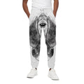 Black And White Drawing Beagle Print Cotton Sweatpants