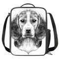 Black And White Drawing Beagle Print Crossbody Lunch Bag