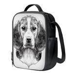 Black And White Drawing Beagle Print Crossbody Lunch Bag