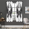 Black And White Drawing Beagle Print Curtain