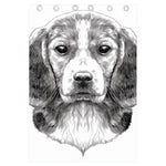 Black And White Drawing Beagle Print Curtain