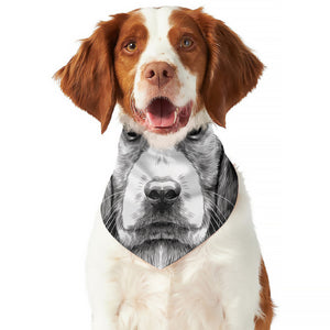 Black And White Drawing Beagle Print Dog Bandana