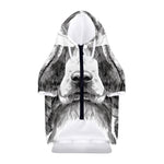 Black And White Drawing Beagle Print Dog Zip Up Hoodie