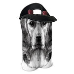 Black And White Drawing Beagle Print Double Neoprene Wine Tote