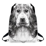 Black And White Drawing Beagle Print Drawstring Backpack