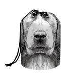 Black And White Drawing Beagle Print Drawstring Makeup Bag