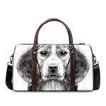 Black And White Drawing Beagle Print Duffle Bag