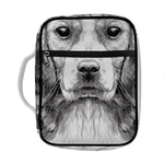 Black And White Drawing Beagle Print Front Pocket Bible Bag