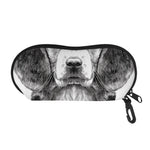 Black And White Drawing Beagle Print Glasses Case