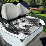 Black And White Drawing Beagle Print Golf Cart Seat Cover