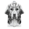 Black And White Drawing Beagle Print Hawaiian Shirt