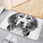 Black And White Drawing Beagle Print Indoor Door Mat