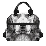 Black And White Drawing Beagle Print Insulated Lunch Bag