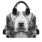 Black And White Drawing Beagle Print Insulated Lunch Bag