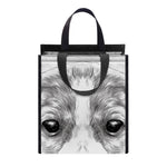 Black And White Drawing Beagle Print Insulated Lunch Tote