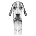 Black And White Drawing Beagle Print Jumpsuit