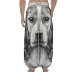 Black And White Drawing Beagle Print Lantern Pants