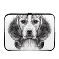 Black And White Drawing Beagle Print Laptop Sleeve