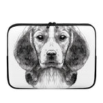 Black And White Drawing Beagle Print Laptop Sleeve