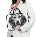 Black And White Drawing Beagle Print Laptop Sleeve With Handle