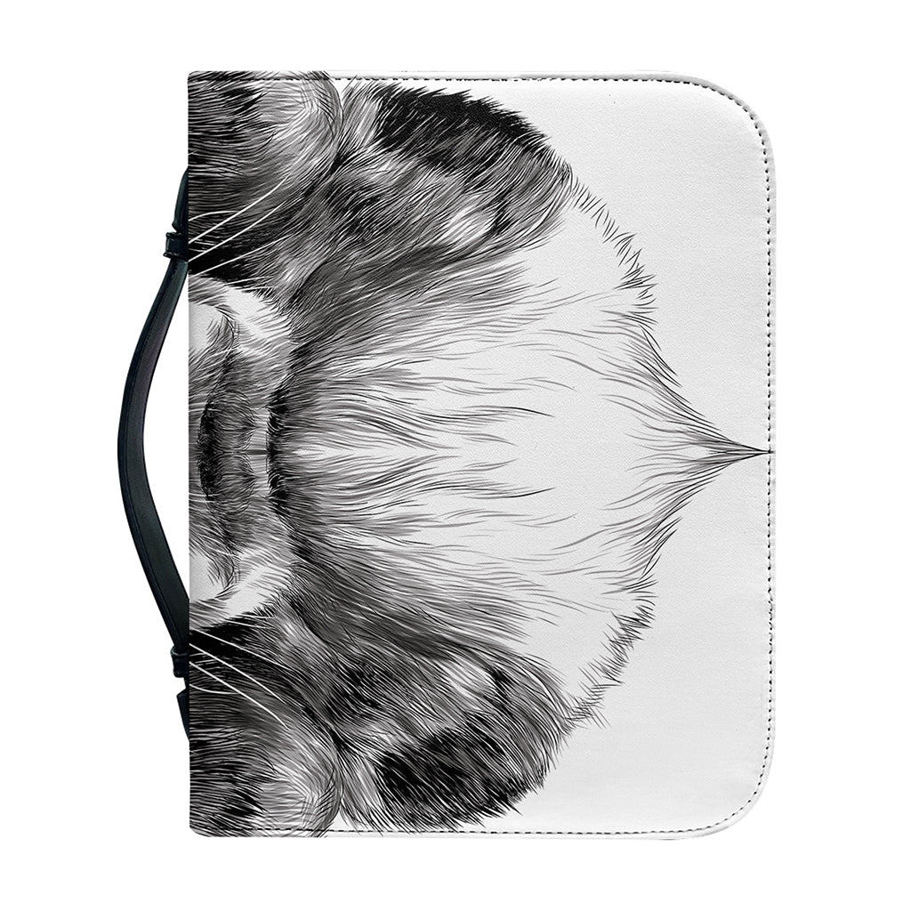 Black And White Drawing Beagle Print Leather Bible Cover
