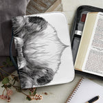 Black And White Drawing Beagle Print Leather Bible Cover