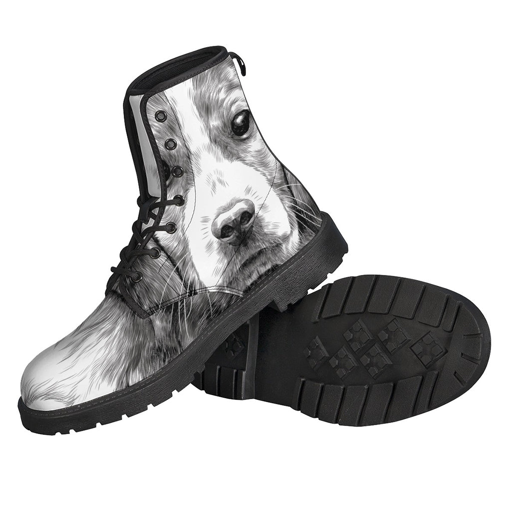 Black And White Drawing Beagle Print Backpack