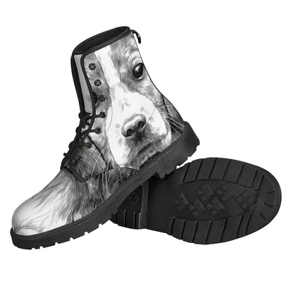 Black And White Drawing Beagle Print Backpack