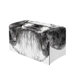 Black And White Drawing Beagle Print Leather Tissue Box Cover