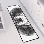 Black And White Drawing Beagle Print Long Kitchen Mat